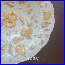 Antique Meissen Germany Pair of Gilded Porcelain Cabinet Plates GoldFloral Decor