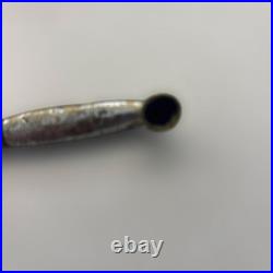 Antique Metal & Wood Kiseru Tool Curved Tip Japan Vintage Collectible