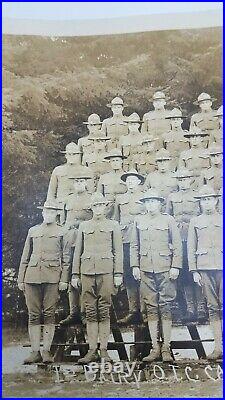 Antique Miitary Photograph MD Boland 1917 WW1 Camp Lewis 1st Battery Sec. Of War