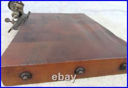 Antique Miller Dubrul Peters Co Wood Tobacco Leaf Cigar Cutter Board SIGNED