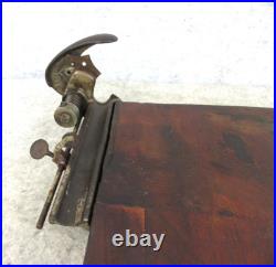 Antique Miller Dubrul Peters Co Wood Tobacco Leaf Cigar Cutter Board SIGNED