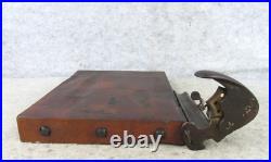 Antique Miller Dubrul Peters Co Wood Tobacco Leaf Cigar Cutter Board SIGNED