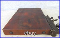 Antique Miller Dubrul Peters Co Wood Tobacco Leaf Cigar Cutter Board SIGNED