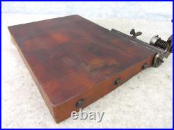 Antique Miller Dubrul Peters Co Wood Tobacco Leaf Cigar Cutter Board SIGNED