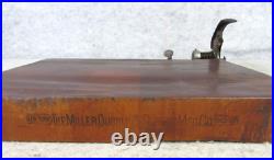 Antique Miller Dubrul Peters Co Wood Tobacco Leaf Cigar Cutter Board SIGNED