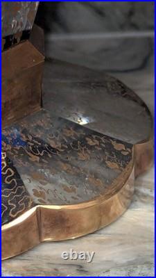 Antique Moser Bohemian Vase Cobalt Blue Crystal with Heavy Gold Gilding c. 1900