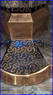 Antique Moser Bohemian Vase Cobalt Blue Crystal with Heavy Gold Gilding c. 1900