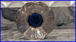 Antique Moser Bohemian Vase Cobalt Blue Crystal with Heavy Gold Gilding c. 1900