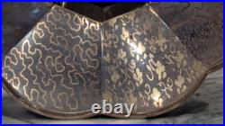 Antique Moser Bohemian Vase Cobalt Blue Crystal with Heavy Gold Gilding c. 1900