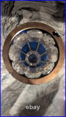 Antique Moser Bohemian Vase Cobalt Blue Crystal with Heavy Gold Gilding c. 1900