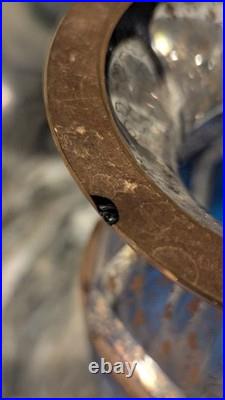 Antique Moser Bohemian Vase Cobalt Blue Crystal with Heavy Gold Gilding c. 1900