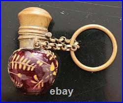 Antique Moser Victorian Cranberry Glass Perfume Scent Bottle c. 1900 Unsigned