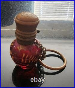 Antique Moser Victorian Cranberry Glass Perfume Scent Bottle c. 1900 Unsigned