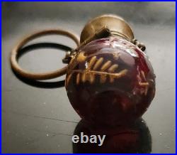 Antique Moser Victorian Cranberry Glass Perfume Scent Bottle c. 1900 Unsigned