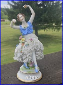Antique Müller Volkstedt Figurine Spanish Flamenco Dancer 8