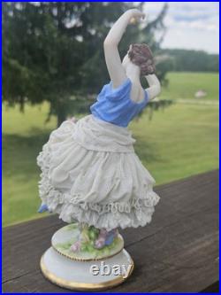 Antique Müller Volkstedt Figurine Spanish Flamenco Dancer 8