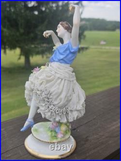 Antique Müller Volkstedt Figurine Spanish Flamenco Dancer 8