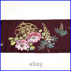 Antique Nagoya Obi Kimono SIlk Vintage Japanese Traditional Belt 30cm x 335cm