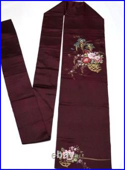 Antique Nagoya Obi Kimono SIlk Vintage Japanese Traditional Belt 30cm x 335cm