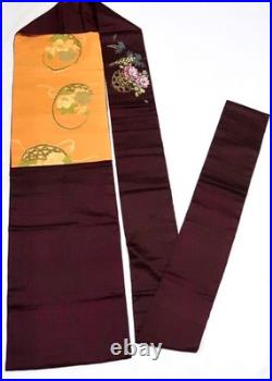 Antique Nagoya Obi Kimono SIlk Vintage Japanese Traditional Belt 30cm x 335cm