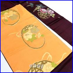 Antique Nagoya Obi Kimono SIlk Vintage Japanese Traditional Belt 30cm x 335cm