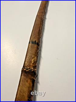 Antique Native American Indian Wood Bow Hide Wrapped Sinew Sewn 1880s-1910s