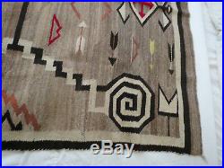 Antique Navajo Indian Wool Rug /Blanket, Circa 1917, Bows and Arrows