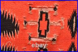 Antique Navajo Rug Germantown Native American Woven Textile 29x20 Vintage Red