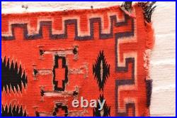 Antique Navajo Rug Germantown Native American Woven Textile 29x20 Vintage Red
