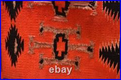 Antique Navajo Rug Germantown Native American Woven Textile 29x20 Vintage Red