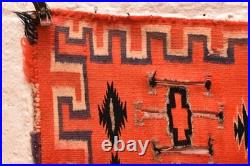 Antique Navajo Rug Germantown Native American Woven Textile 29x20 Vintage Red