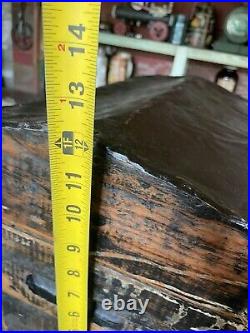 Antique Nut Margarine Wood Crate Box turned in a trunk primitive A-1 brand