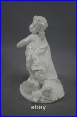 Antique Nymphenburg Blanc de Chine Style Cherub As Pluto With Cerberus Figurine