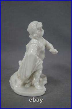 Antique Nymphenburg Blanc de Chine Style Cherub As Pluto With Cerberus Figurine