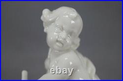 Antique Nymphenburg Blanc de Chine Style Cherub As Pluto With Cerberus Figurine