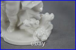 Antique Nymphenburg Blanc de Chine Style Cherub As Pluto With Cerberus Figurine