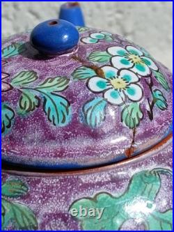 Antique Nyonya Straits Chinese Peranakan Clay Teapot REPAIRS Sold As Is RARE