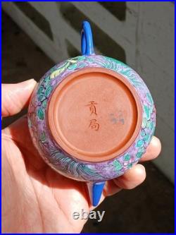 Antique Nyonya Straits Chinese Peranakan Clay Teapot REPAIRS Sold As Is RARE