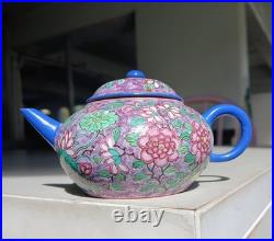 Antique Nyonya Straits Chinese Peranakan Clay Teapot REPAIRS Sold As Is RARE