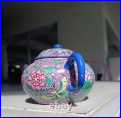Antique Nyonya Straits Chinese Peranakan Clay Teapot REPAIRS Sold As Is RARE