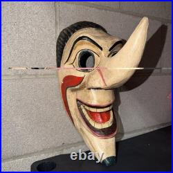 Antique OLD Ethnographic Danced Ecuadorian Ecuador Wooden CLOWN Mask FOLK ART