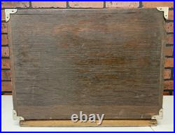Antique Oak Wooden Engineers Toolbox Collectors Cabinet Watchmakers Vintage
