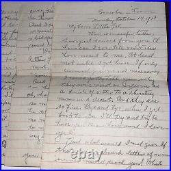 Antique October 1918 WWI Corporal Letter Home From Somewhere in France