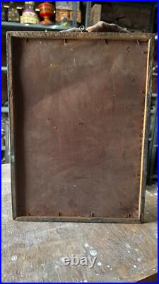 Antique Old Collectible Hindu God Dwarka Nath Deval Rare Print Wooden Framed