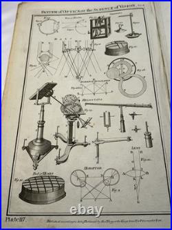 Antique Optics Foldout Engraving Set of 6 Plates Early Telescopes and Microscope