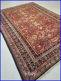 Antique Oriental Hand-Knotted Wool Area Rug Collectible Mahal Red 7'2 x 9'8