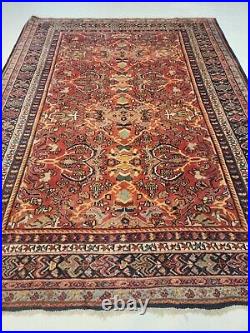 Antique Oriental Hand-Knotted Wool Area Rug Collectible Mahal Red 7'2 x 9'8