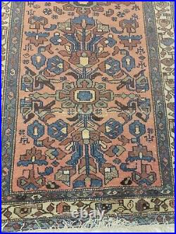 Antique Oriental Hand-Knotted Wool Runner Collectible Malayer Rust 2'10 x 16'3