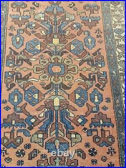 Antique Oriental Hand-Knotted Wool Runner Collectible Malayer Rust 2'10 x 16'3