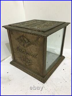 Antique Original Condition NATIONAL CASH REGISTER Glass and Metal Receipt Box